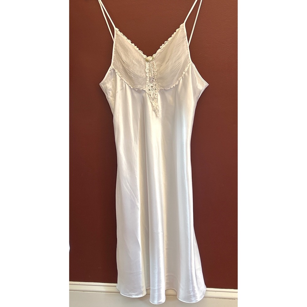 Vintage Intimate Concepts Terry Russo Nightgown Slip Dress Coquette Bridal White